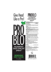Problo Numbing Deep-Throat Spray 1oz - Refreshing Mint
