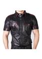 Prowler Red Slim Fit Police Shirt - Black/Multicolor/Red - Medium
