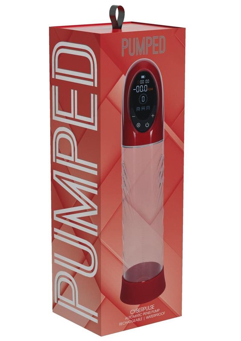 Pumped Cyberpulse 13 Function Automatic Rechargeable Penis Pump - Metallic - Red