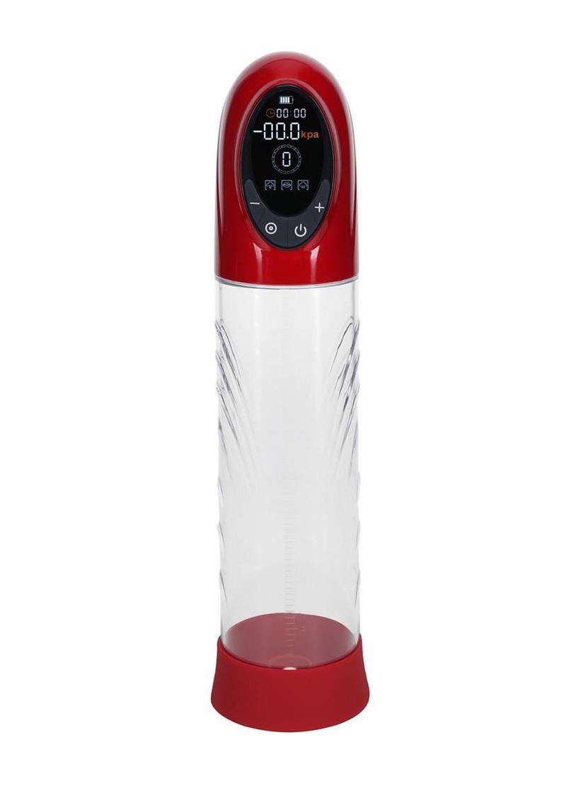 Pumped Cyberpulse 13 Function Automatic Rechargeable Penis Pump - Metallic - Red