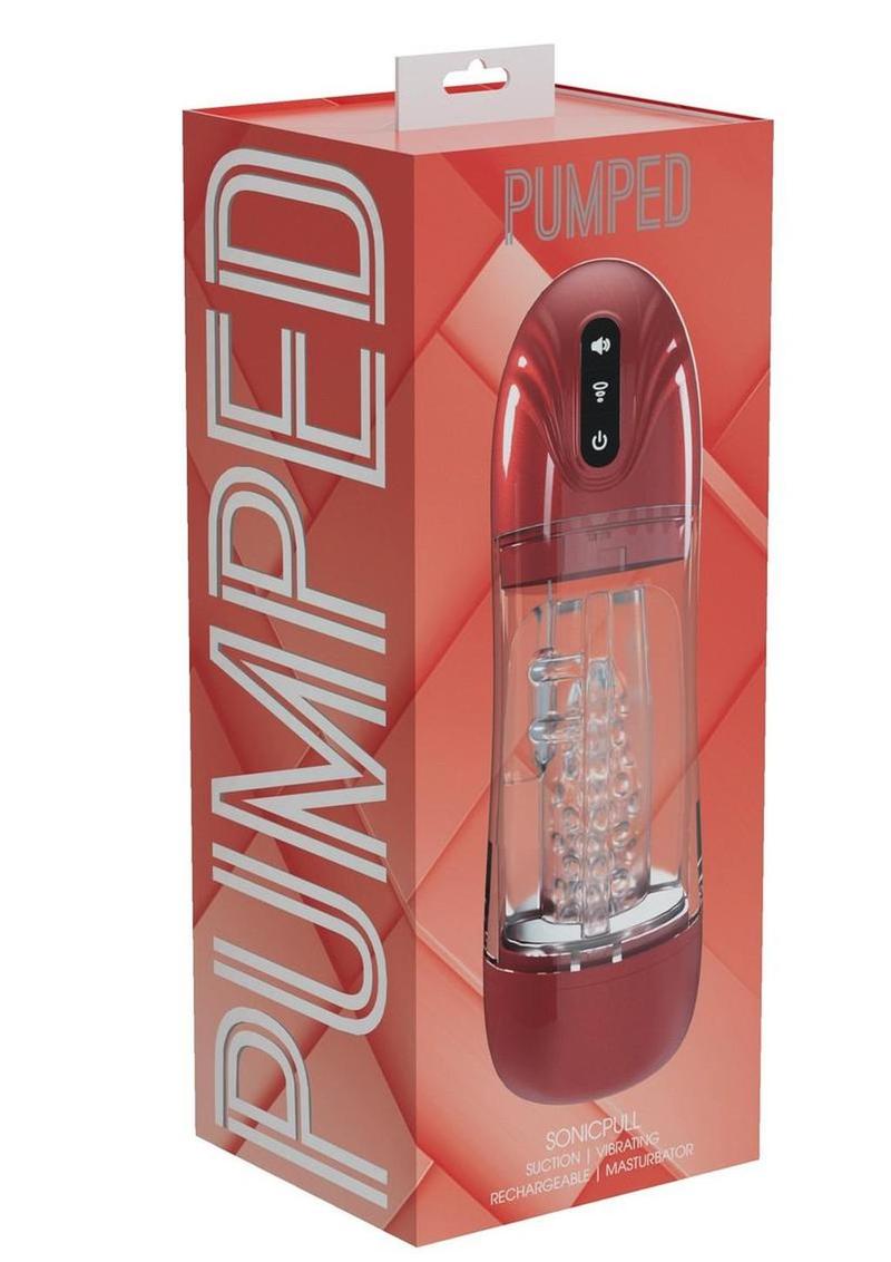 Pumped Sonicpull 10 Function Multimedia Enhanced Masturbator - Metallic - Red