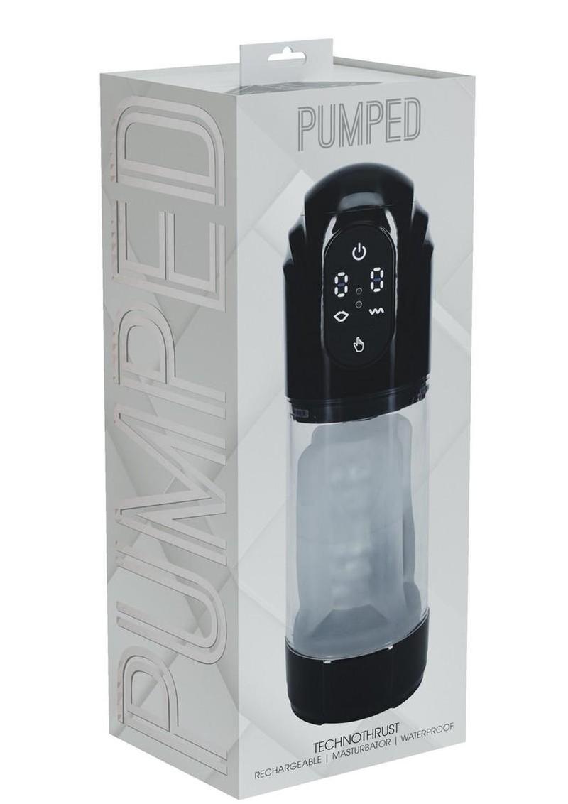 Pumped Technothrust 10 Function Rechargeable Automatic Masturbator - Black