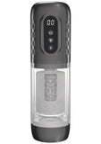 Pumped Vortex Multi Function Suction Rotating Thrusting Rechargeable Masturbator - Grey/Gun Metal