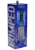 Pumped Vortex Multi Function Suction Rotating Thrusting Rechargeable Masturbator - Metallic - Blue