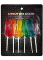 Rainbow Dick Suckers - Assorted Colors/Multicolor - 6 Per Set