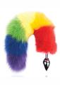 Rainbow Foxy Tail Pleasure Stainless Steel Plug