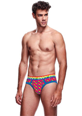 Rainbow Hearts Brief - Rainbow/Red - Large/Medium