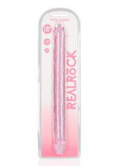 Realrock Crystal Clear Double Dong - Pink - 18in