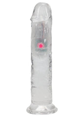 Realrock Vibrating Led Wireless Rechargeable Remote Control Straight Cock - Clear - 7in