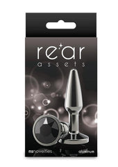 Rear Assets Chrome Tapered Anal Plug - Gray/Grey - Small