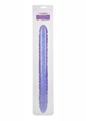 Reflective Gel Veined Double Dildo - Purple - 18in