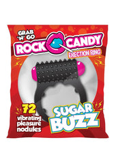 Rock Candy Sugar Buzz Vibrating Cock Ring - Black