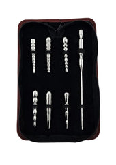 Rouge Stainless Steel Penis Plug Set with Handle - Silver