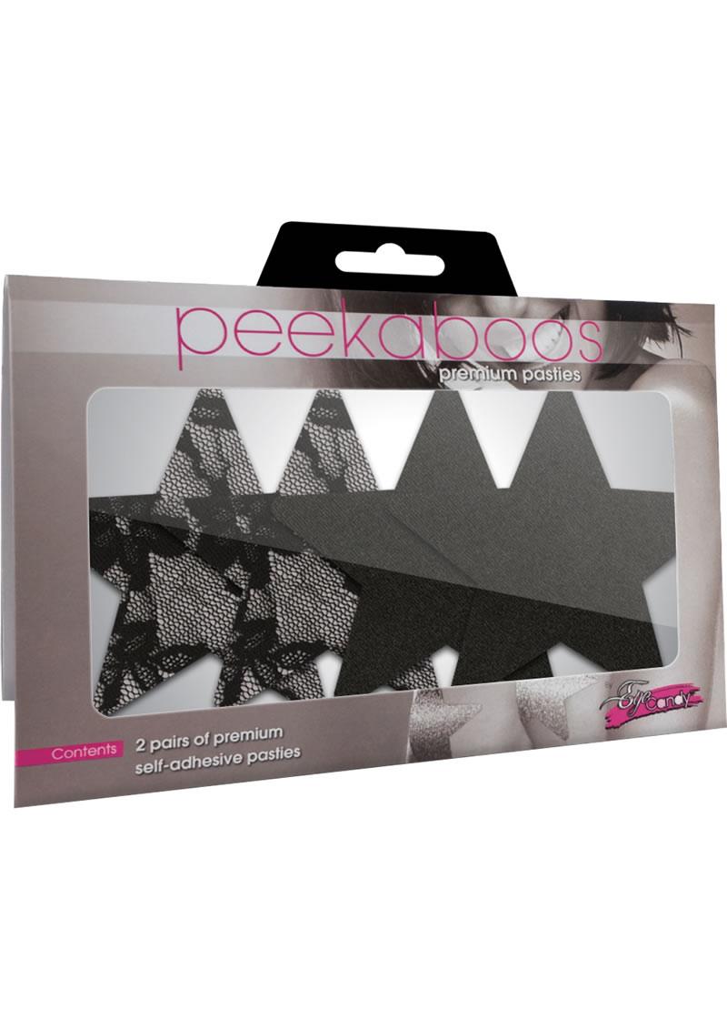 Satin and Lace Stars - Black
