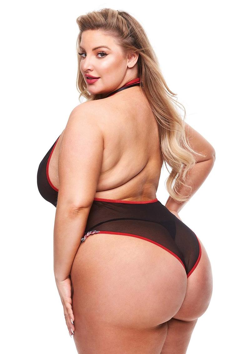 See Thru Crotchless Schoolgirl Teddy - Queen - Set