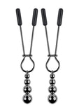 Selopa Beaded Nipple Clamps - Black Chrome - Black