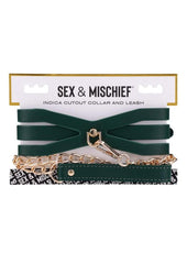 Sex and Mischief Indica Cutout Collar and Leash - Gold/Green