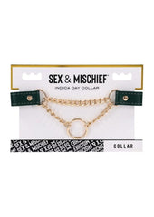 Sex and Mischief Indica Day Collar - Gold/Green