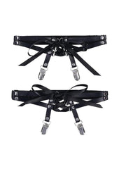 Sex and Mischief Laced Up Garters - Black