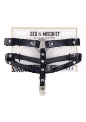 Sex and Mischief Shadow Garters - Black/Silver