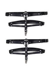 Sex and Mischief Shadow Garters - Black/Silver