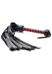 Strict Leather Red and Black Handle Deerskin Flogger - Black/Red
