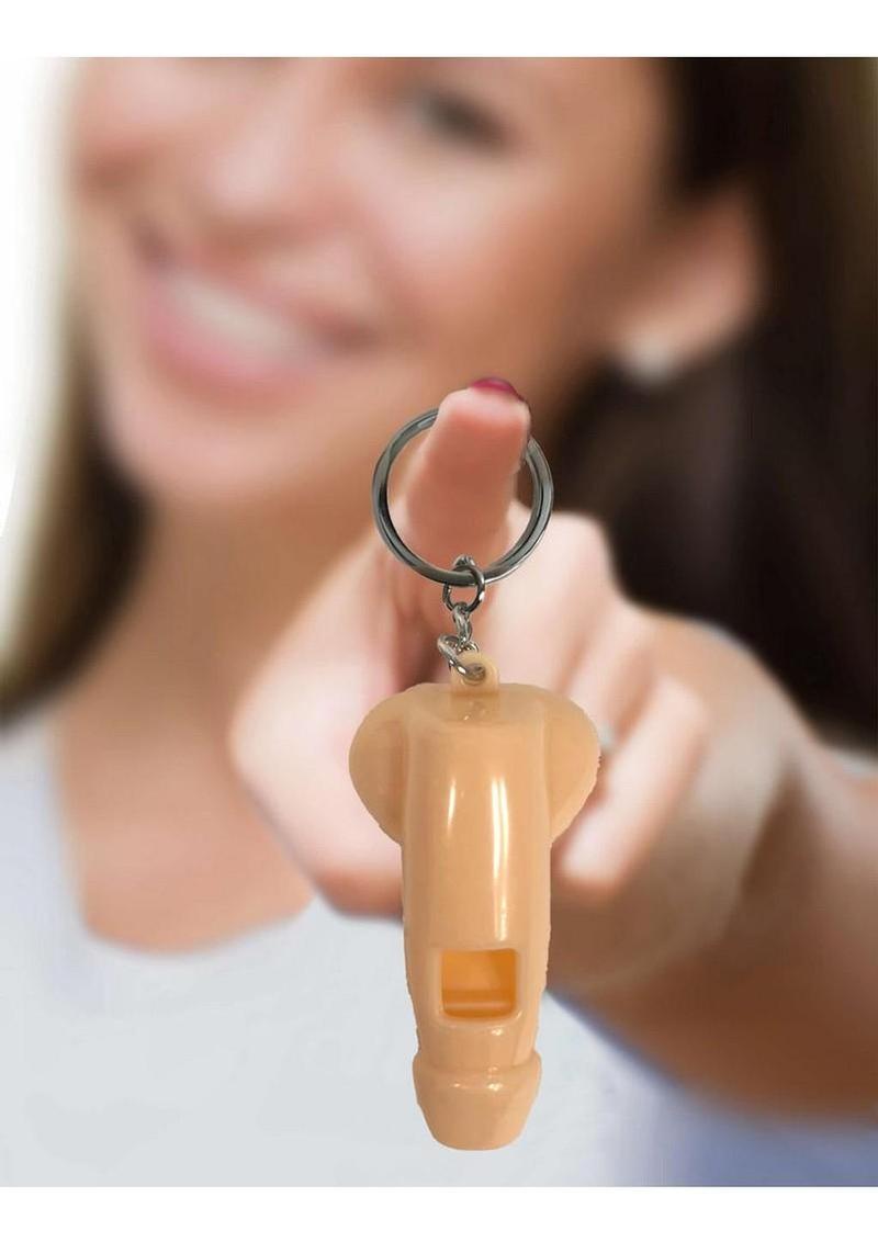 Super Fun Penis Whistle Key Chain - Vanilla
