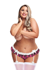 Teacher's Pet Schoolgirl Garter Skirt - Pink/White - Queen/XLarge/XXLarge