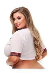 Teacher's Pet - Schoolgirl Top - Red/White - Queen