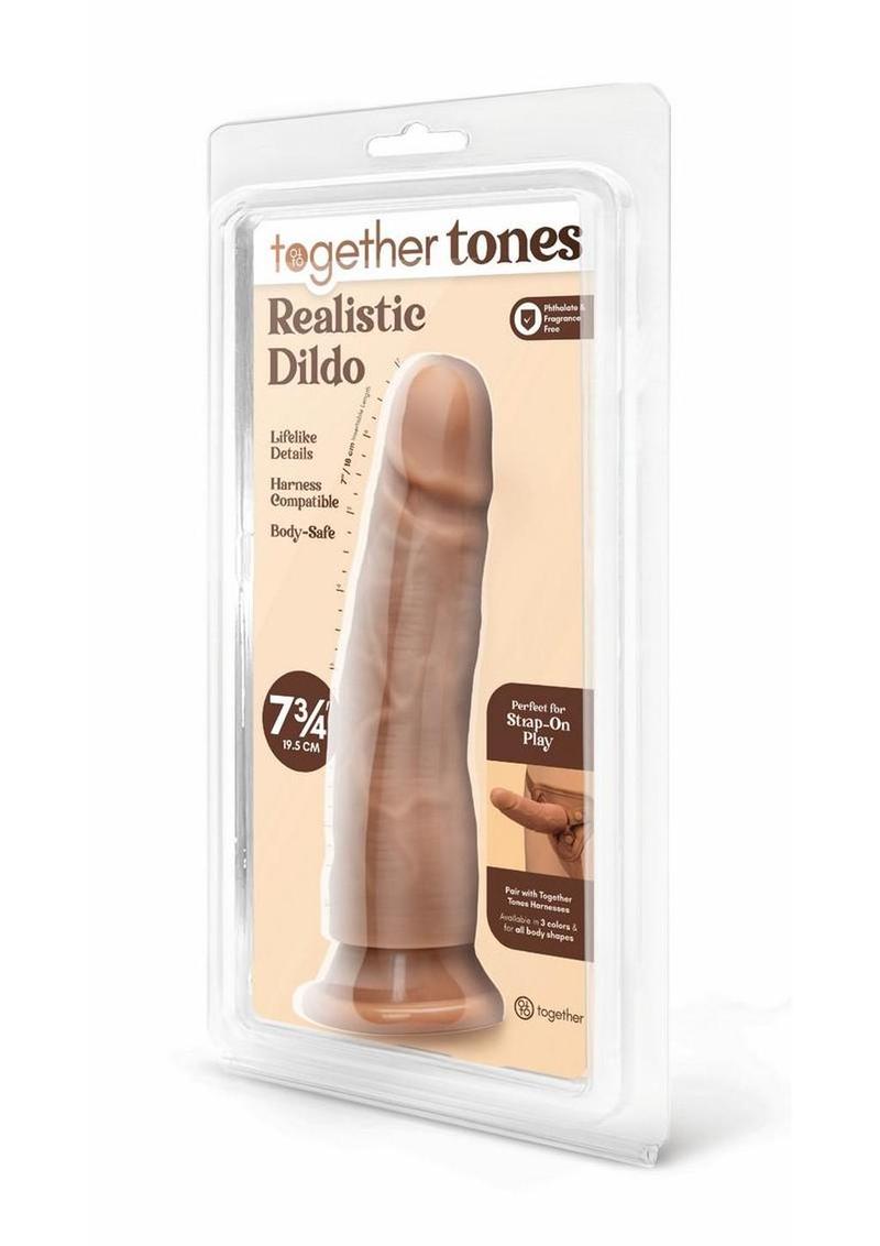Together Realistic Dildo with Suction Base - Caramel - 7.75in
