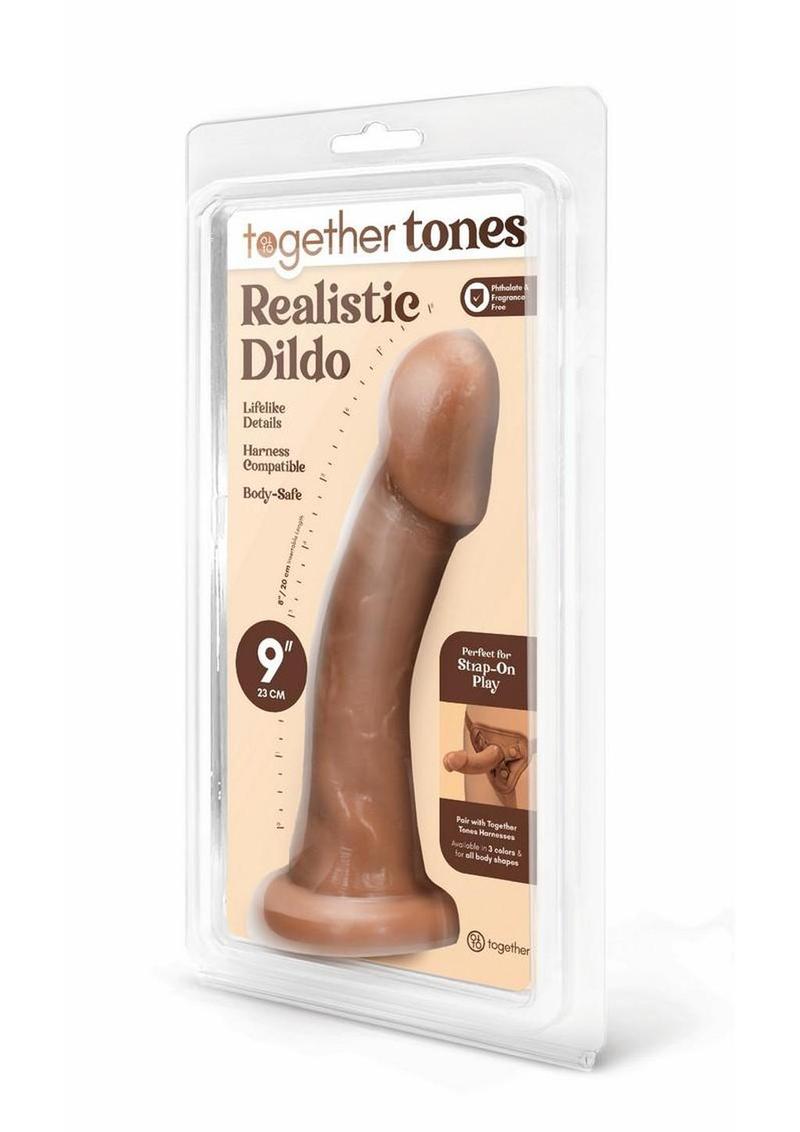 Together Realistic Dildo with Suction Base - Caramel - 9in