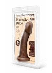 Together Realistic Dildo with Suction Base - Chocolate - 9in