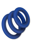 ZOLO Extra Thick Silicone Cock Ring - Blue - 3 Pk