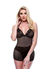 2pc Eco Chemise and Panty - Black - Large/Small - Set