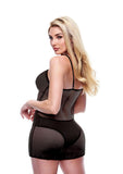 2pc Eco Chemise and Panty - Black - Large/Small - Set