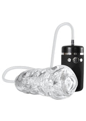 Adam and Eve Vibrating and Sucking Stroker with Remote Control - Clear