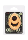 Alpha Glow In The Dark Liquid Silicone Teardrop Dual Ring - Orange