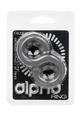 Alpha Liquid Silicone Beaded Crazy 8 Cock Ring - Gray/Grey