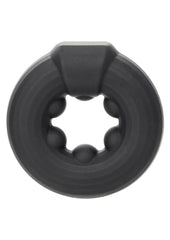 Alpha Liquid Silicone Beaded Optimum Cock Ring - Black