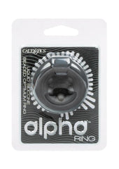 Alpha Liquid Silicone Beaded Optimum Cock Ring - Black