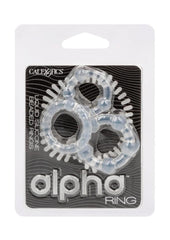 Alpha Liquid Silicone Beaded Rings - Clear - Set