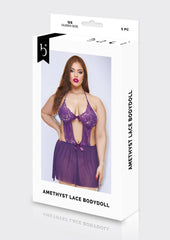 Amethyst Lace Babydoll-Purple-Q