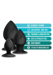 Anal Adventures Platinum Silicone Anal Stout Anal Plug Kit