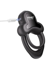 Anello App Control Vibrating Silicone Rechargeable Cock Ring with Clitoral Stimulator