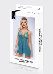 Angel's Kiss Babydoll and Panty Set-Grn-M