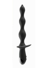 Ass-Sation Deep Dive Contoured Wand Rechargeable Silicone Anal Probe - Black