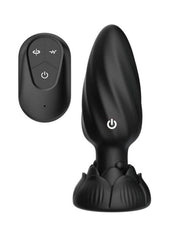 Atomic Rotating Vibrating Rechargeable Silicone Plug with Remote Control - Black