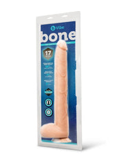 B-Vibe Bone Dildo with Balls and Suction Cup - Vanilla - 17in