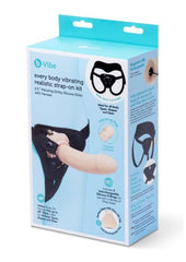 B-Vibe Every Body Vibrating Realistic Silicone Dildo Strap-On Kit - Vanilla