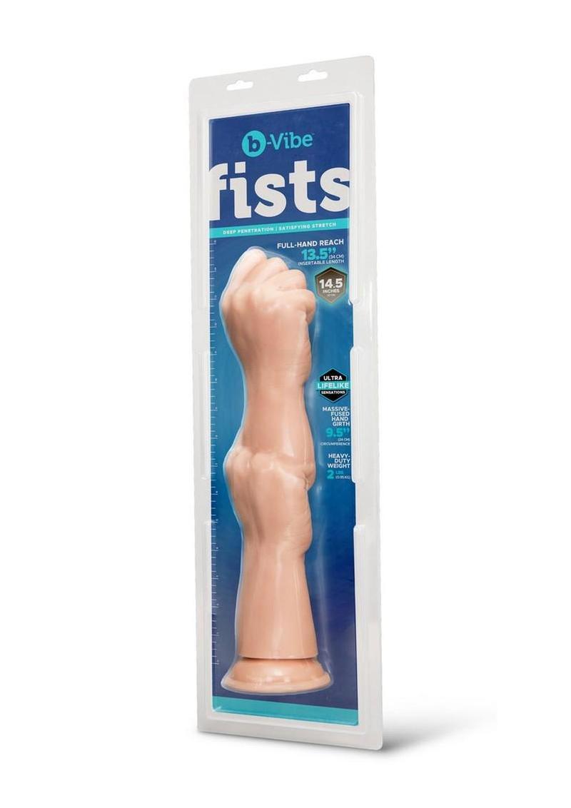 B-Vibe Fist Style Realistic Dildo with Suction Cup - Vanilla - 14.5in